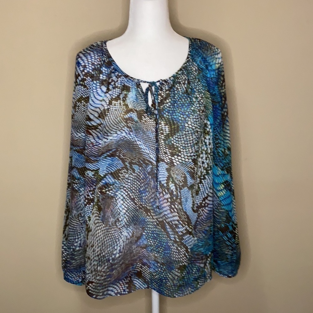 Anne Klein long sleeve sheer Blouse